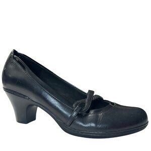 Clarks Womens Black Leather Heels 2.5 Inch Size 8.5